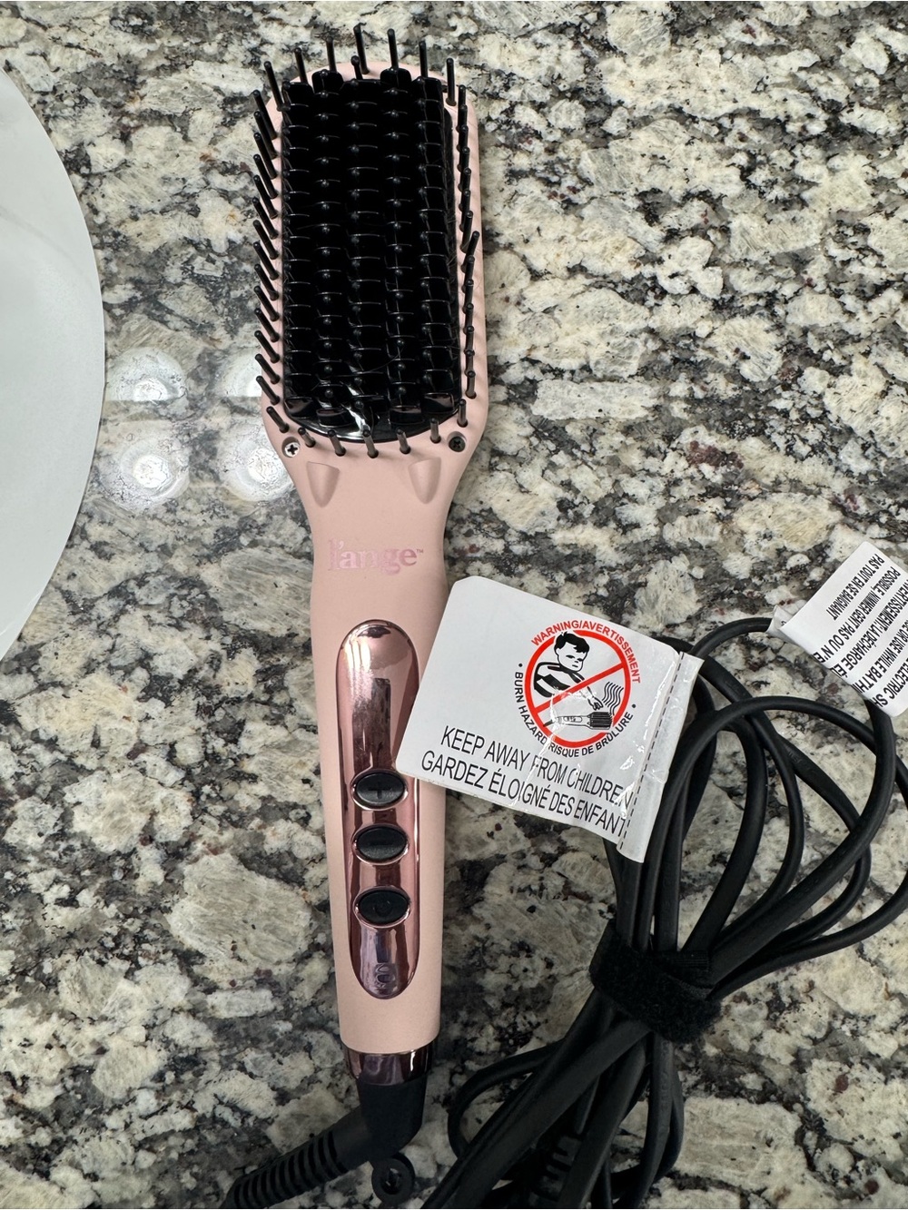 L’ange Le Vite Ceramic Straightening Brush Blush Pink Hair Straightener